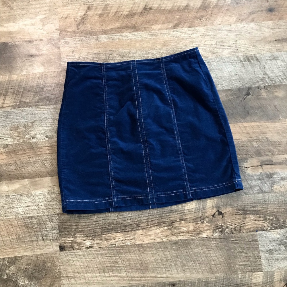 PacSun Blue Suede Mini Skirt Size 28 Classic Preppy Coastal